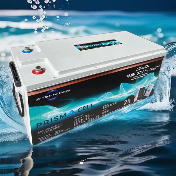 Prismacell Lifepo4 akü 320ah 12.8 volt bluetooth smart bms karavan, marin, solar ürün görseli 1