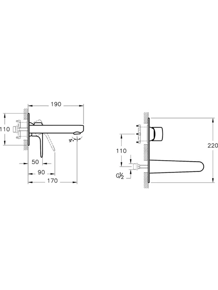 Artema Root Round A42721 Ankastre Lavabo Bataryası, Sıva Üstü, Krom - 4