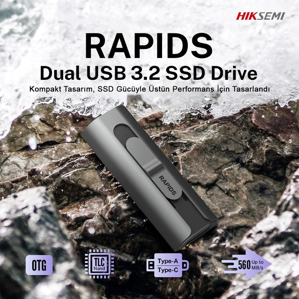 Hiksemi Rapids Pro S1000 Dual 1024 GB USB 3.2 Gen 2 Taşınabilir SSD - Resim 4