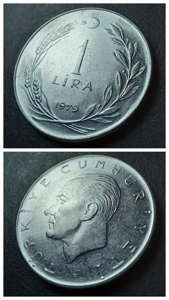 Escoines Koleksiyon 39963682cf974798f8 1979 Akmonital 1Lira ÇT/ÇÇT+ Eski Madeni Para ürün görseli 1