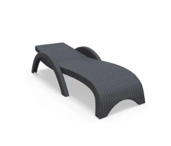 Omnipazar TRK-860 Siesta Fiji Bej Minderli Rattan Desenli Ayarlanabilir Lüks Şezlong - 7