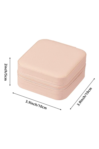 Mini Takı Kutusu Seyahat Tipi Mücevher Çantası Kolye Yüzük Küpe Organizer Takı Düzenleyici Beyaz - 2