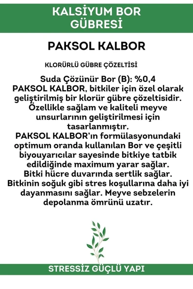 Paksol  Kalbor Kalsiyumlu Sıvı Gübre 5 Litre - 3
