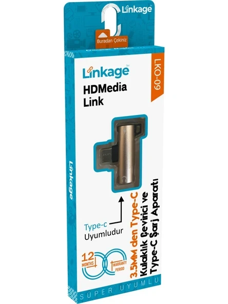 Ürünü Arkadaşına Öner   twitter Linkage 3.5mm den Type-C Kulaklık çevirici ve Şarj Aparatı Süper Uyumlu LKO-09 ürün görseli 1