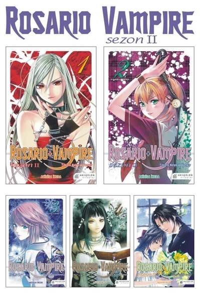 Rosario + Vampire - Tılsımlı Kolye Ve Vampir Sezon: 2 1-2-3-4-5 Manga Seti - Akihisa İkeda - 1