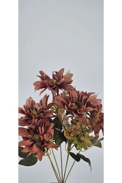 5 DALI KAHVERENGİ ÇAN ÇİÇEĞİ ARANJMANLI 34CM BUKET VAZO DEKOR ÇİÇEĞİ - 2