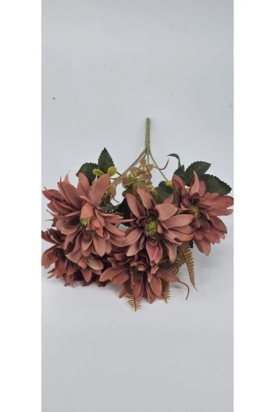 5 DALI KAHVERENGİ ÇAN ÇİÇEĞİ ARANJMANLI 34CM BUKET VAZO DEKOR ÇİÇEĞİ - 4