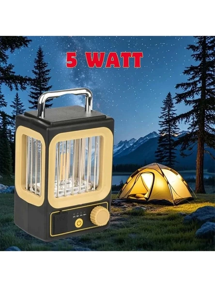 Ampul Solar Şarj Edilebilir 12 Led 1 Rustikli Led Kamp Lambası