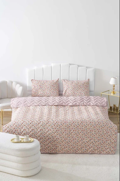 Rivaİstanbul Rossie Çift Kişilik Pamuklu Kapitone Pike & Çok Amaçlı Yatak Örtüsü - Resim 3