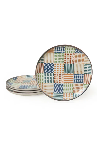 Keramika Etnik Hitit Pasta Tabağı 20 Cm 4 Adet 22552 - 5