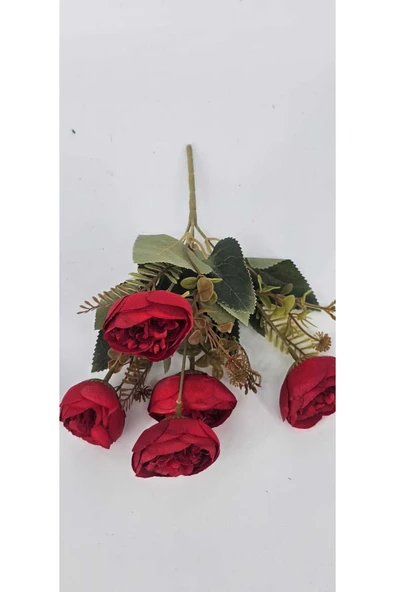 Kırmızı şakayık gülü yıldız aranjmanlı 27 cm gül buketi saksı süsü ürün görseli