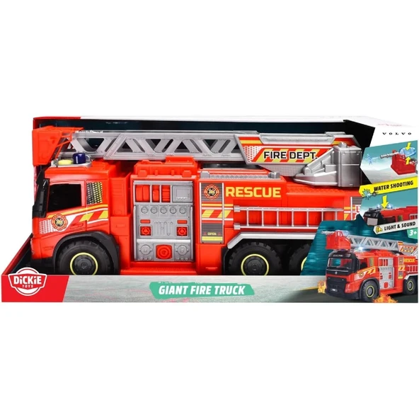 Dickie Toys Volvo FMX Dev İtfaiye Kamyonu (57 cm)  Hortumlu ve Merdivenli Ekstra Büyük İtfaiye Arac - 7