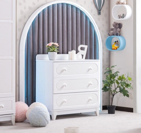 PERLA BEBEK ODASI TAKIMI - BEYAZ - 5