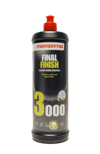 Menzerna 3000 Hare Giderici Cila 1 Litre – İnce Polisaj ve Yüzey Parlatma Cilası (Sarı)