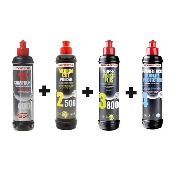 Menzerna Pasta Hare Boya Koruma Seti 250 ML -400-2500-3800-POWER LOCK