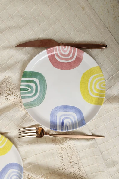 Keramika Etnik Hitit Pasta Tabağı 20 Cm 4 Adet 22550 - 6