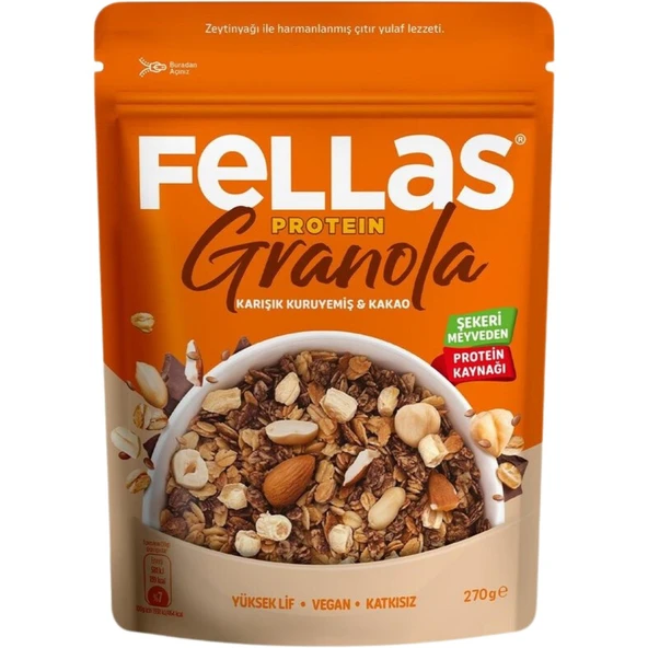 Protein Granola - Karışık Kuruyemiş & Kakao 270g