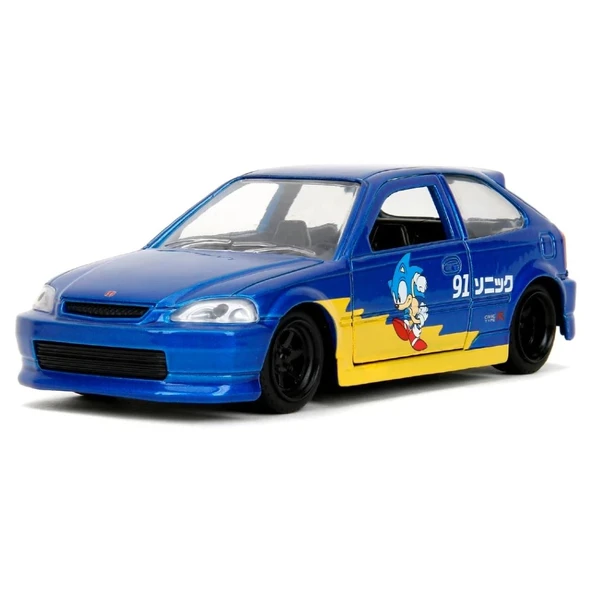 Jada 253252055 Sonic The Hedgehog 1997 Honda Civic Type-R Açılır Kapılı Model Araba | 8 Yaş ve Üzer - 3