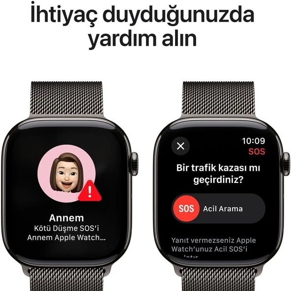 Apple Watch 10 GPS + Cellular 46 mm Arduvaz Kasa Akıllı Saat ve Arduvaz Milano Loop - S/M - 3