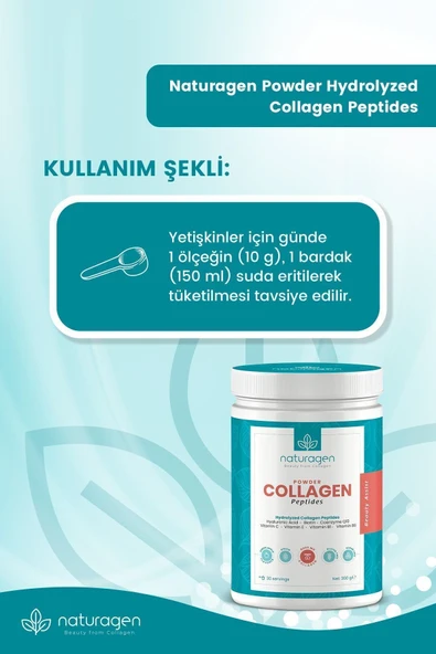 Naturagen Kolajen Powder Yeşil Elma Aromalı 300 Gr - 6