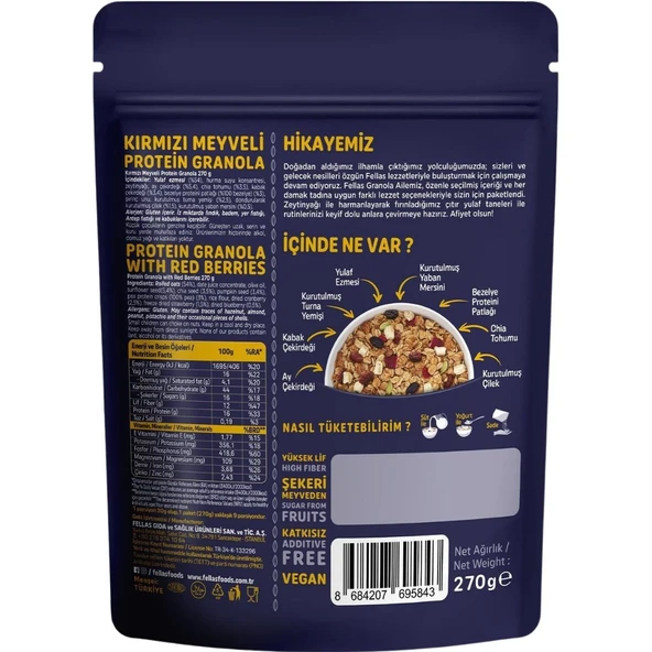 Protein Granola - Kırmızı Meyveler 270 g - Resim 3