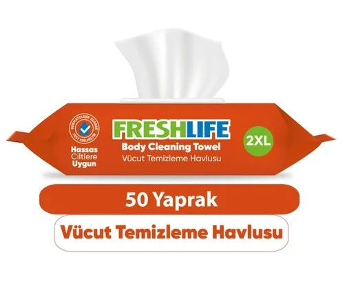 FRESHLİFE VÜCÜT TEMİZLEME HAVLUSU 2XL 50Lİ ürün görseli 1