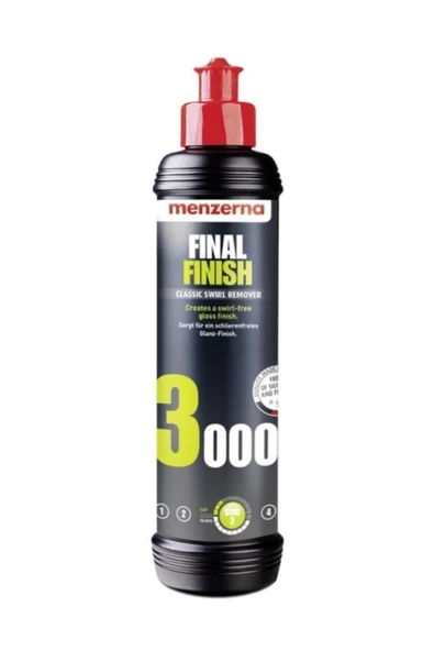 Menzerna 3000 Hare Giderici Cila 250 ml – Profesyonel Yüzey Parlatma & Mikro Çizik Giderme