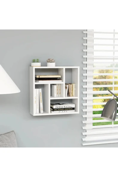 aden home senin evin senin dünyan Beyaz MDF Dekoratif Duvar Rafı, Ahşap Duvar Rafı, Kitaplık Raf, Banyo Mutfak Çocuk Odası Duvar Rafı - 3