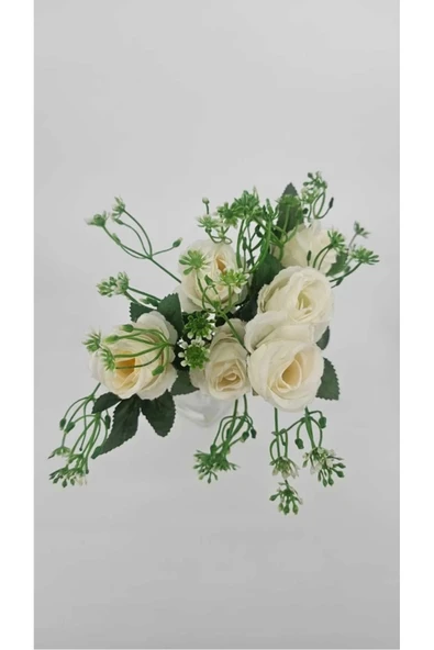 BEYAZ ÇOK KATLI 6 KAFALI GÜL EV DEKOR SAKSI VAZO SÜSÜ - Resim 2