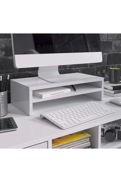 aden home senin evin senin dünyan Monitör Standı, MDF Monitör Yükseltici Stant, Masa Üstü Düzenleyici Organizer, Laptop Standı - 2