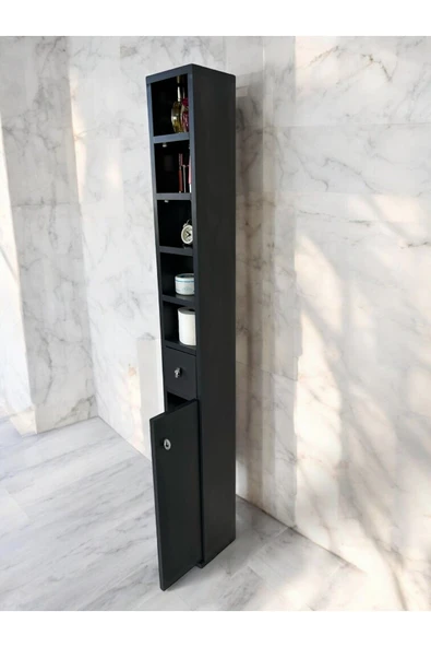 aden home senin evin senin dünyan WC Klozet Rafı, Tuvalet Kağıtlığı, %100 MDF Banyo Düzenleyici Raf, Banyo Lavabo Dolabı, WC Kağıtlık - 6