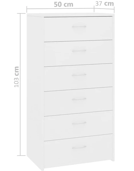 aden home senin evin senin dünyan Çekmeceli Şifonyer, Dresuar, %100 MDF Beyaz Şifonyer, Çekmeceli Dolap, Dosya Evrak Dolabı - 4