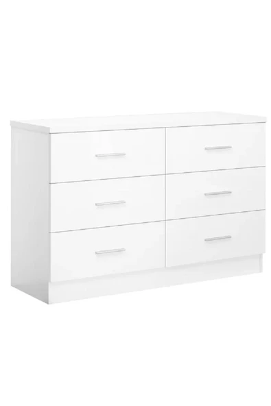 aden home senin evin senin dünyan 6 Çekmeceli Şifonyer, Dresuar, %100 MDF Beyaz Şifonyer, Yatak Odası Şifonyer, 75x110x40cm, MSFN11 - 8