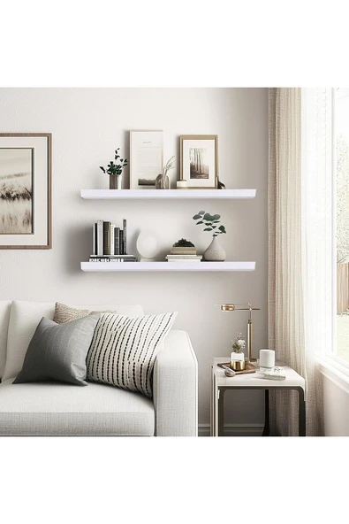 aden home senin evin senin dünyan Beyaz MDF Uçan Duvar Rafı, Dekoratif Duvar Rafı, Banyo Mutfak Çocuk Odası Rafı, Ahşap Duvar Rafı - 3