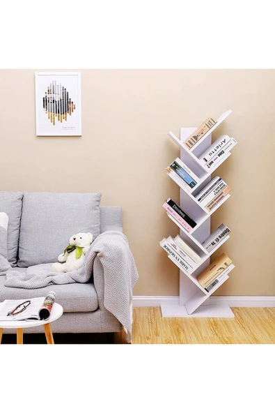 aden home senin evin senin dünyan Dekoratif Kitaplık Raf, Bölmeli Kitaplık, Çok Amaçlı Raf, %100 MDF, Mutfak Banyo Rafı