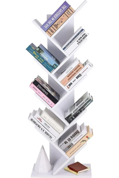 aden home senin evin senin dünyan Dekoratif Kitaplık Raf, Bölmeli Kitaplık, Çok Amaçlı Raf, %100 MDF, Mutfak Banyo Rafı - 5