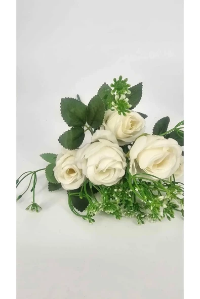 BEYAZ ÇOK KATLI 6 KAFALI GÜL EV DEKOR SAKSI VAZO SÜSÜ - Resim 3