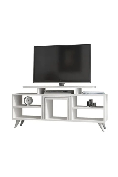aden home senin evin senin dünyan Falcone Modern TV Ünitesi, 2'li Sehpalı TV Ünitesi, Beyaz Tasarım %100 MDF, TVU10 - 3