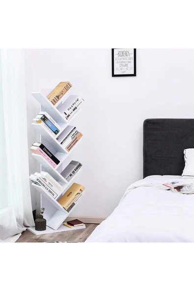 aden home senin evin senin dünyan Dekoratif Kitaplık Raf, Bölmeli Kitaplık, Çok Amaçlı Raf, %100 MDF, Mutfak Banyo Rafı - 3