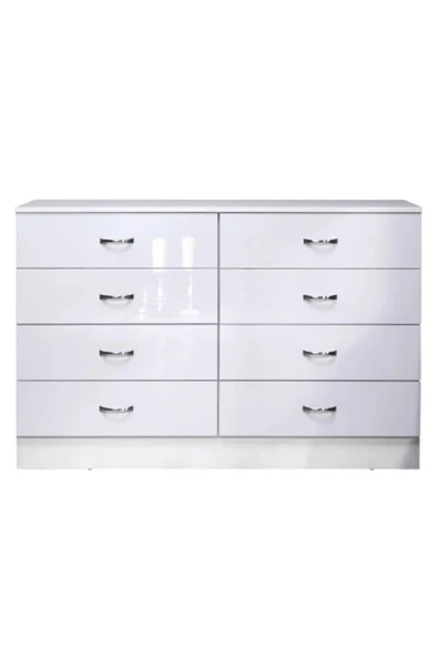 aden home senin evin senin dünyan 8 Çekmeceli Şifonyer, MDF Beyaz Şifonyer, Yatak Odası Şifonyer, Komodin Şifonyer, 90x110cm, MSFN01 - 6
