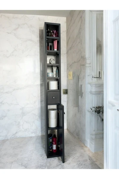 aden home senin evin senin dünyan WC Klozet Rafı, Tuvalet Kağıtlığı, %100 MDF Banyo Düzenleyici Raf, Banyo Lavabo Dolabı, WC Kağıtlık - 4