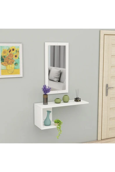 aden home senin evin senin dünyan Beyaz Dresuar, Aynalı Vestiyer, Aynalı Çekmeceli Dresuar, Kapı Önü Anahtarlık, Ayakkabılık - 2