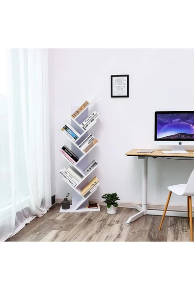 aden home senin evin senin dünyan Dekoratif Kitaplık Raf, Bölmeli Kitaplık, Çok Amaçlı Raf, %100 MDF, Mutfak Banyo Rafı - 2