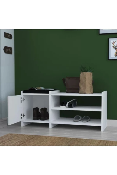 aden home senin evin senin dünyan Beyaz Ayakkabılık Dolabı, 100 MDF Ayakkabılık, Ayakkabı Standı, Kapı Önü Ayakkabılık - 2
