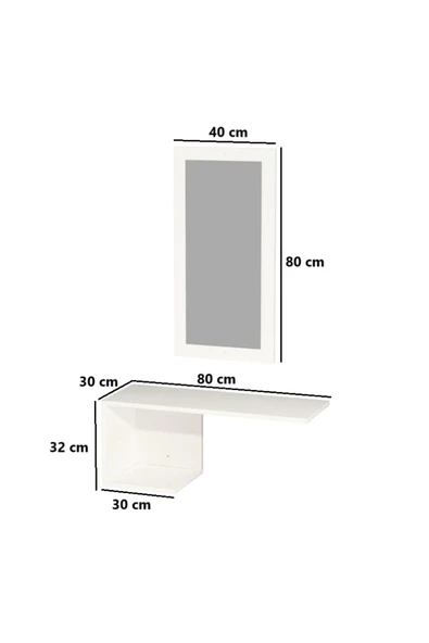 aden home senin evin senin dünyan Beyaz Dresuar, Aynalı Vestiyer, Aynalı Çekmeceli Dresuar, Kapı Önü Anahtarlık, Ayakkabılık - 6