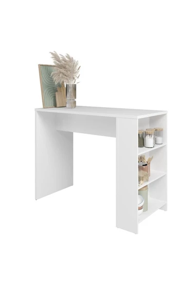 aden home senin evin senin dünyan MDF Beyaz Mutfak Masası, Mutfak Bar Masası, Mutfak Adası, Ada Mutfak Masası - 5