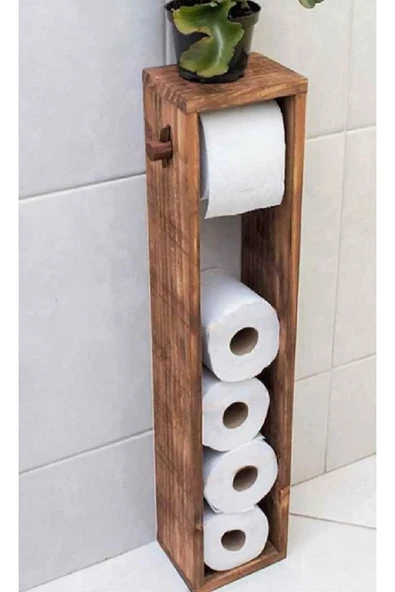 aden home senin evin senin dünyan Dekoratif Wc Kağıtlık, Ahşap Tuvalet Kağıtlığı, Banyo Rafı, BTK001