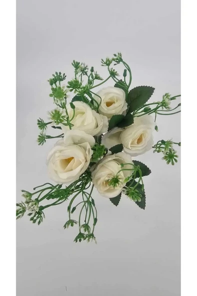 BEYAZ ÇOK KATLI 6 KAFALI GÜL EV DEKOR SAKSI VAZO SÜSÜ ürün görseli