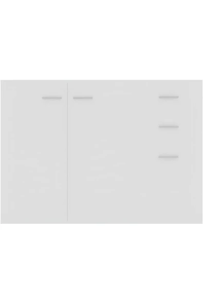aden home senin evin senin dünyan Çekmeceli Kapaklı Şifonyer, Dresuar, %100 MDF Beyaz Şifonyer, Yatak Odası Şifonyer, 75x100cm, MSFN10 - 6