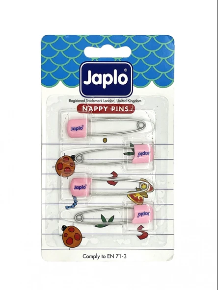 Japlo Emniyetli Çengelli Bebek İğnesi 4'lü - Pembe ürün görseli